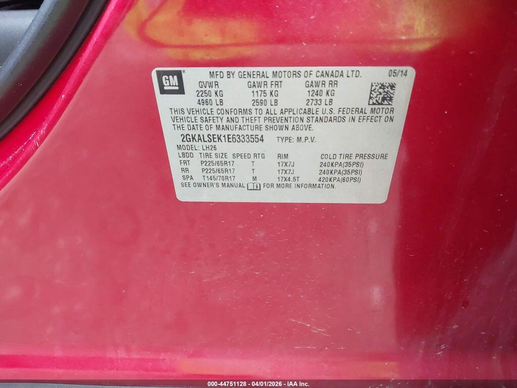 2GKALSEK1E6333554 2014 GMC TERRAIN photo no. 9