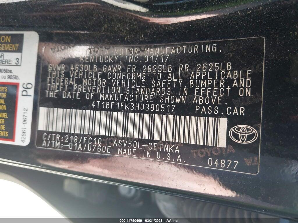 4T1BF1FK3HU390517 2017 TOYOTA CAMRY photo no. 9
