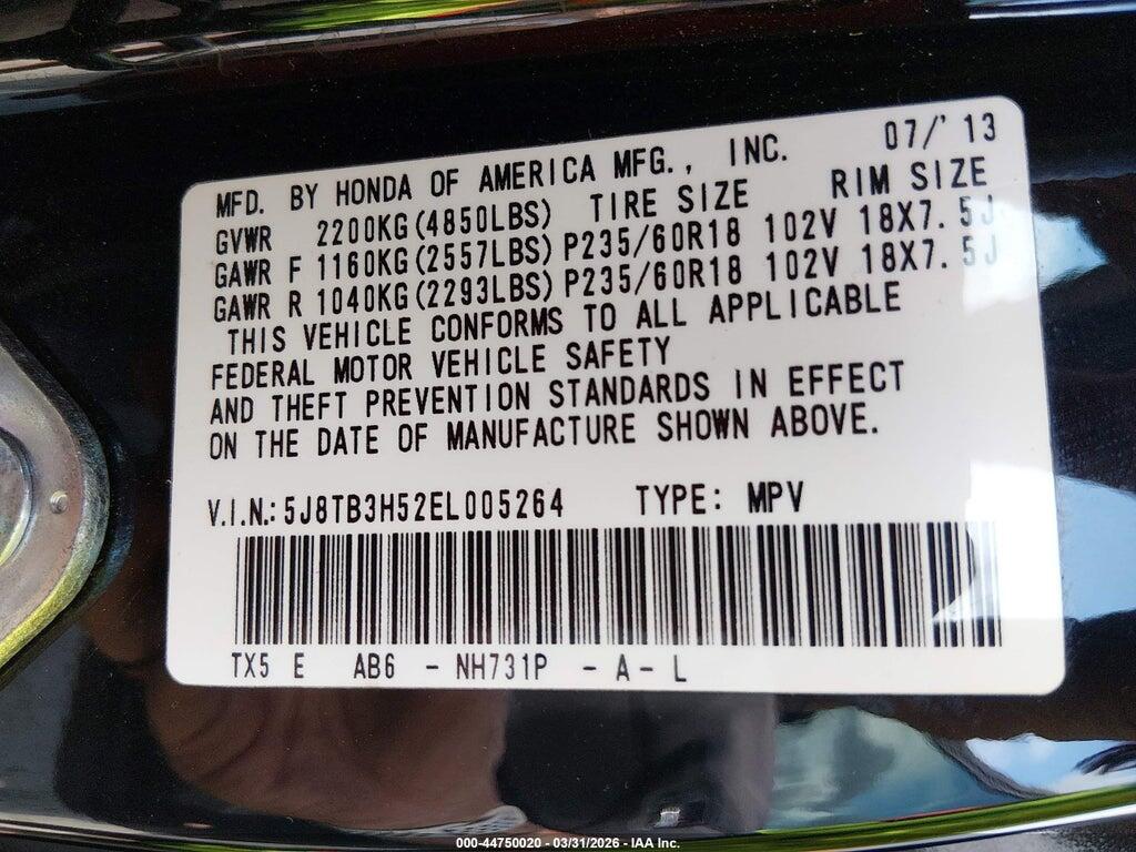 5J8TB3H52EL005264 2014 ACURA RDX photo no. 9