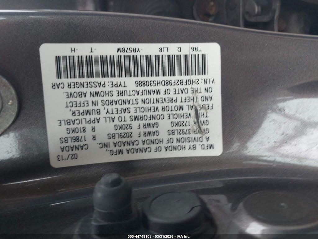 2HGFB2F98DH530886 2013 HONDA CIVIC photo no. 9
