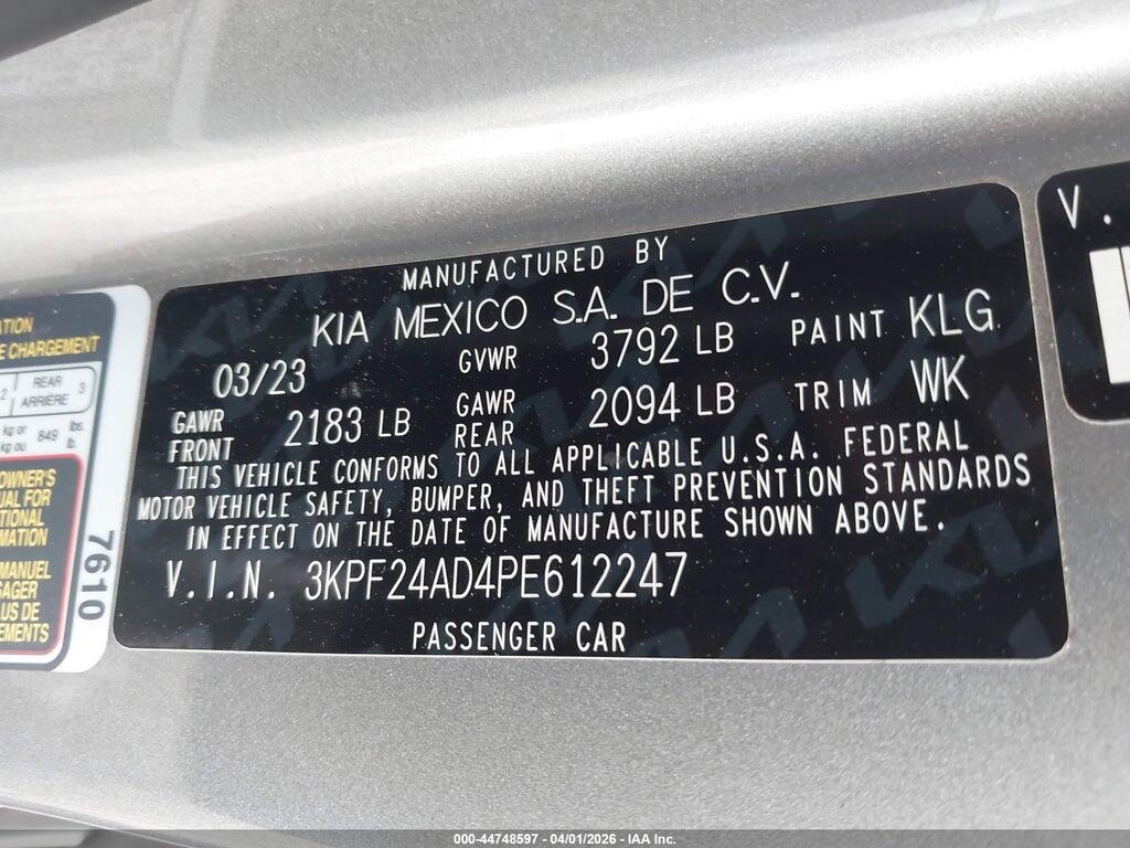 3KPF24AD4PE612247 2023 KIA FORTE photo no. 9