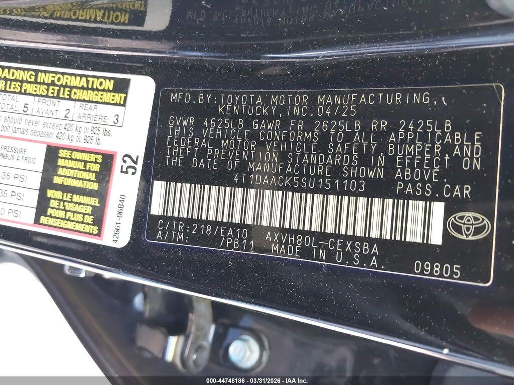 4T1DAACK5SU151103 2025 TOYOTA CAMRY photo no. 9