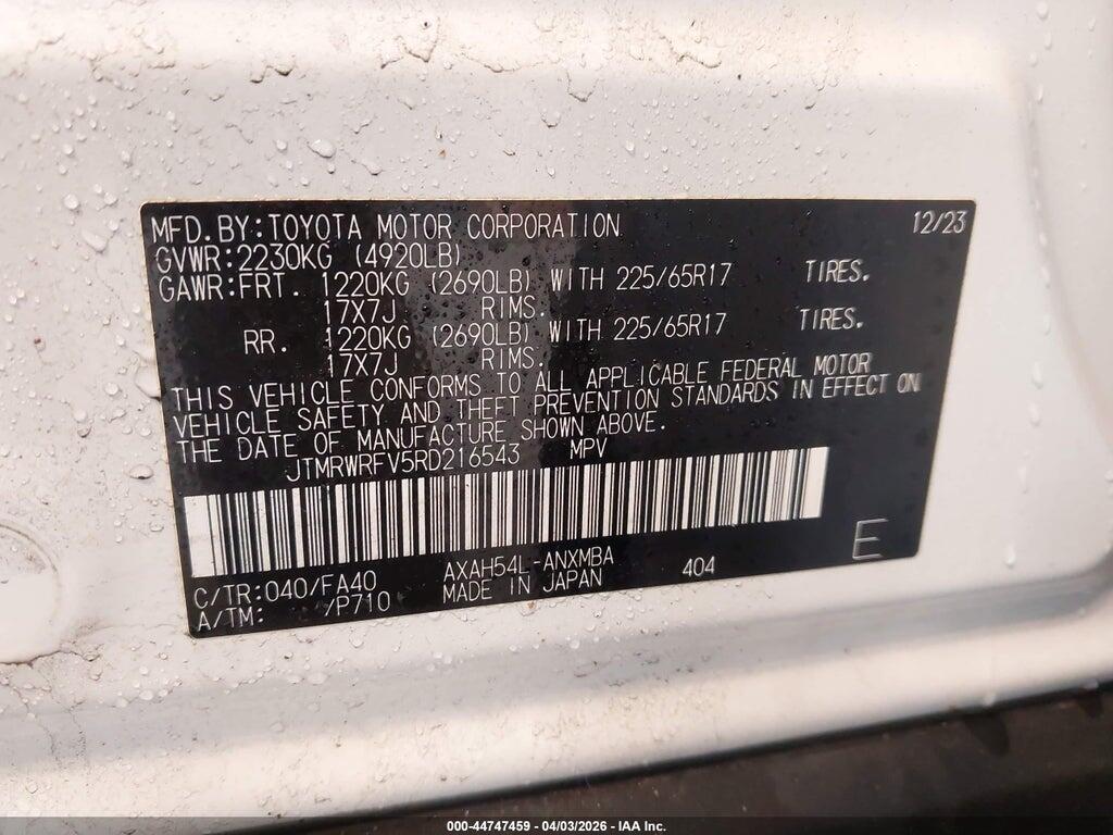 JTMRWRFV5RD216543 2024 TOYOTA RAV4 HYBRID photo no. 9