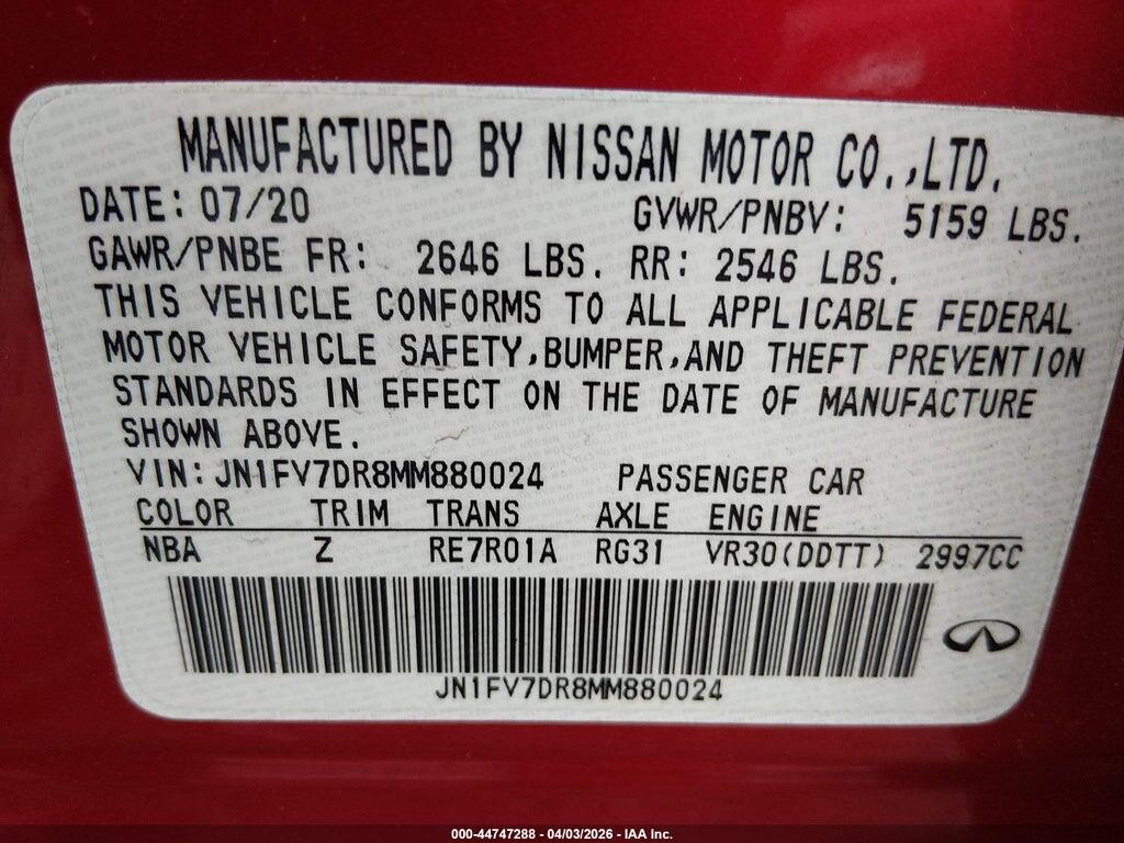 JN1FV7DR8MM880024 2021 INFINITI Q50 photo no. 9