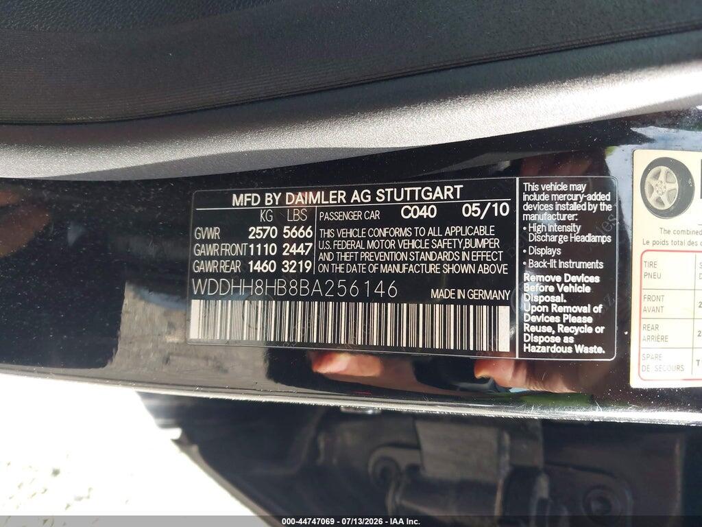 WDDHH8HB8BA256146 2011 MERCEDES-BENZ E 350 photo no. 9