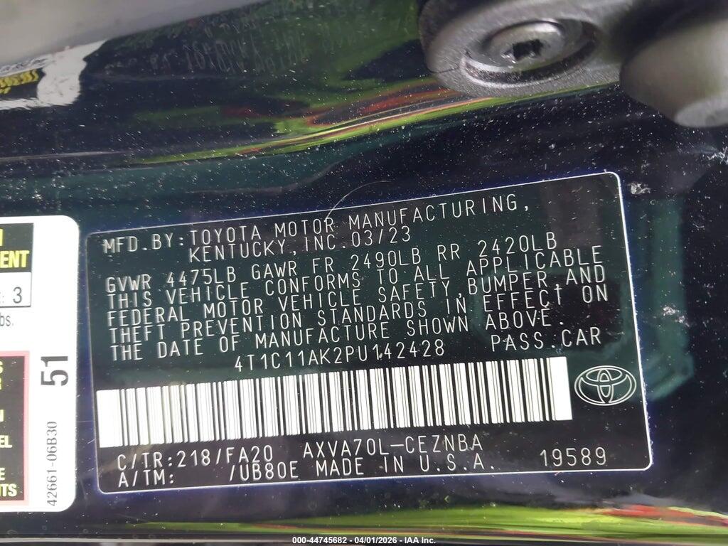 4T1C11AK2PU142428 2023 TOYOTA CAMRY photo no. 9