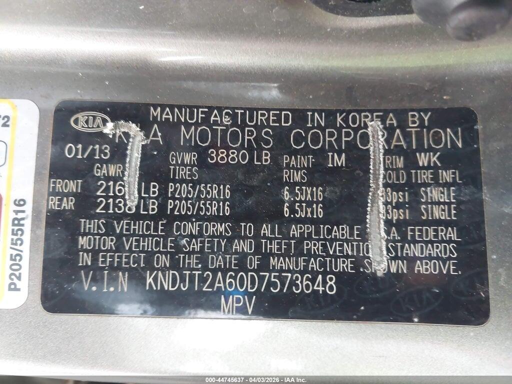 KNDJT2A60D7573648 2013 KIA SOUL photo no. 9