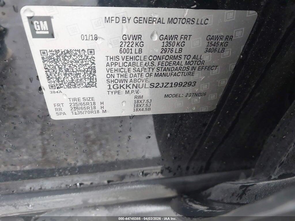 1GKKNULS2JZ199293 2018 GMC ACADIA photo no. 9