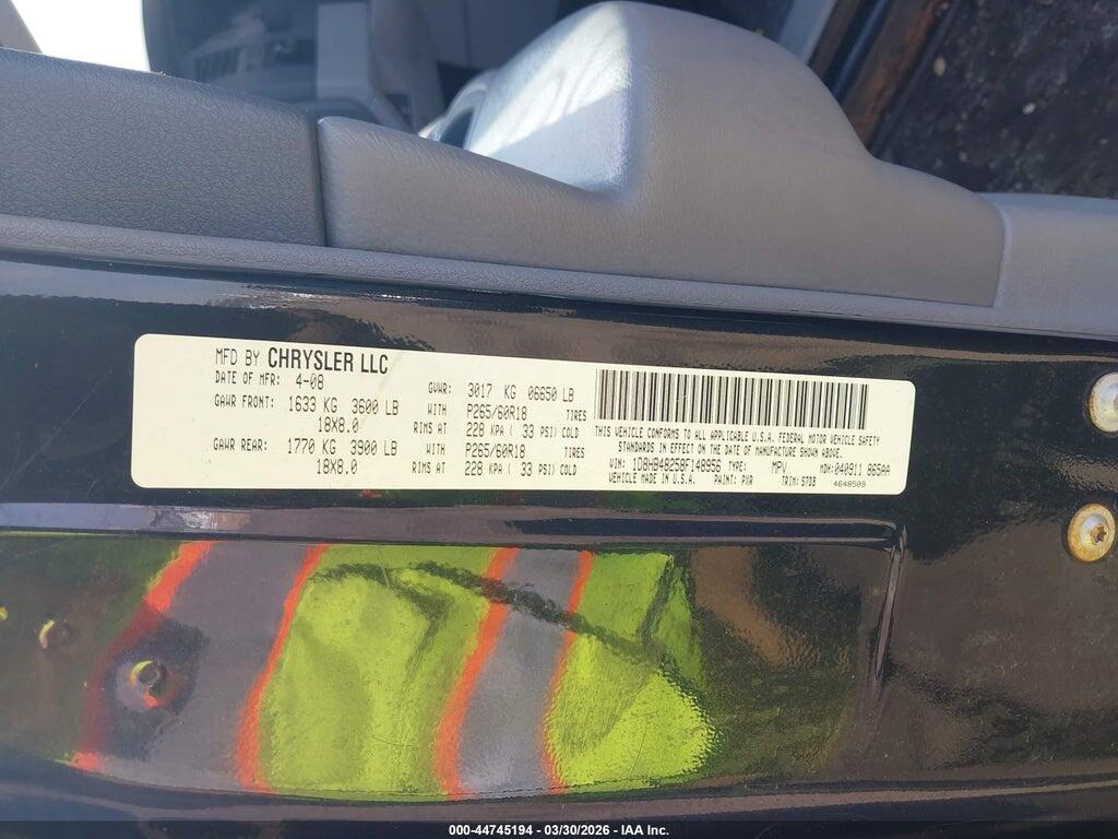 1D8HB48258F148956 2008 DODGE DURANGO photo no. 9