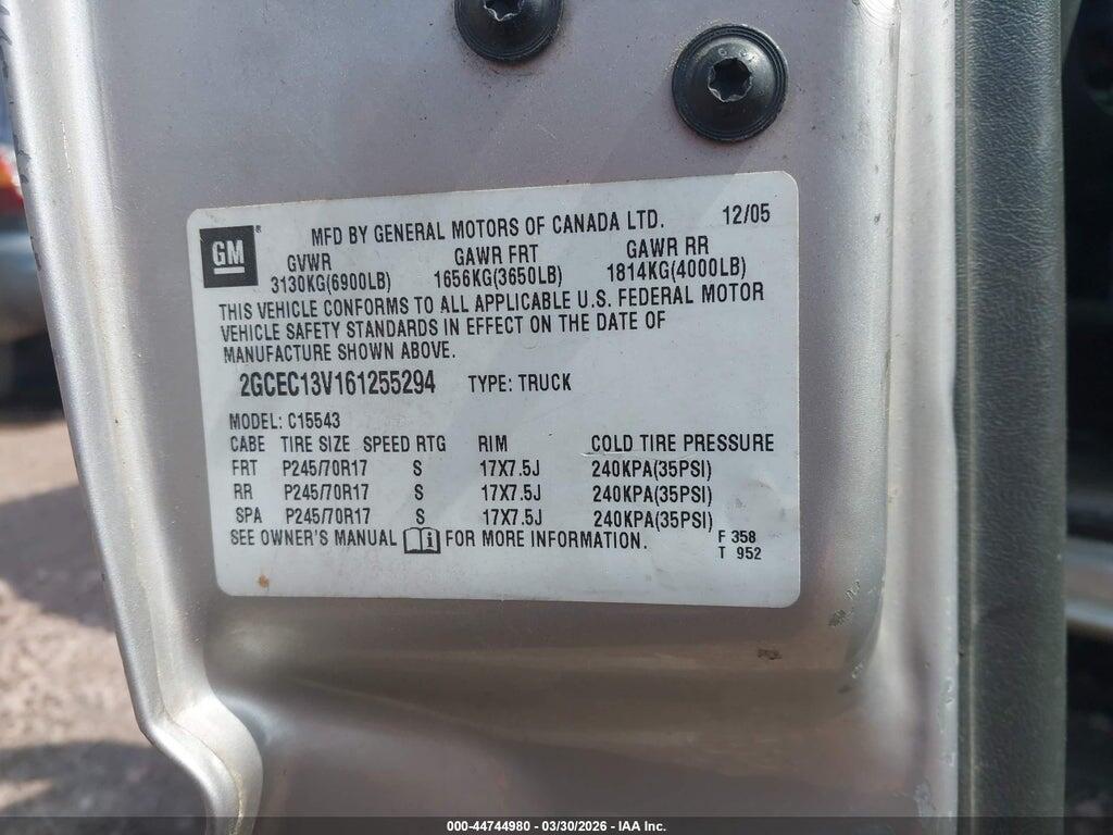 2GCEC13V161255294 2006 CHEVROLET SILVERADO 1500 photo no. 9