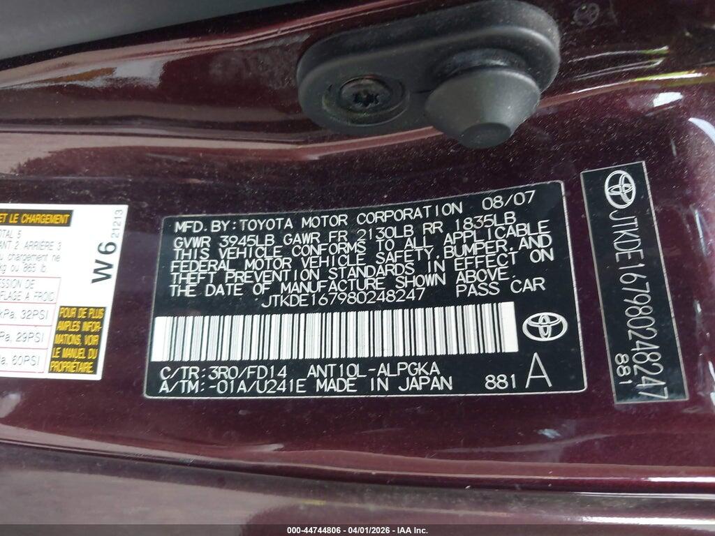 JTKDE167980248247 2008 SCION TC photo no. 9