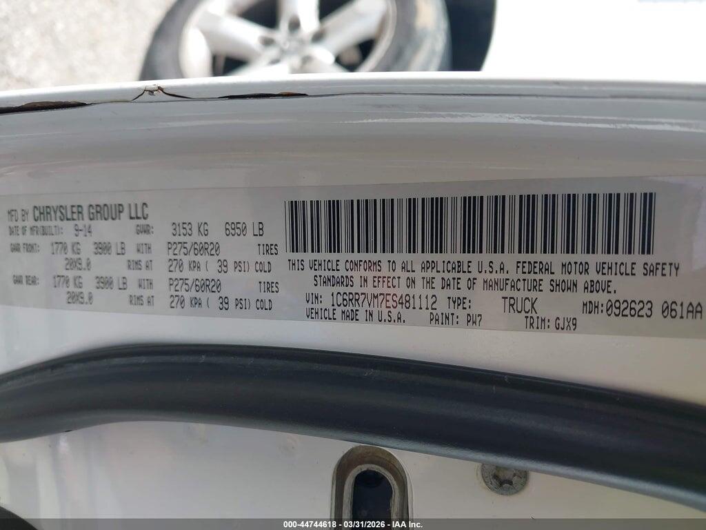 1C6RR7VM7ES481112 2014 RAM 1500 photo no. 9