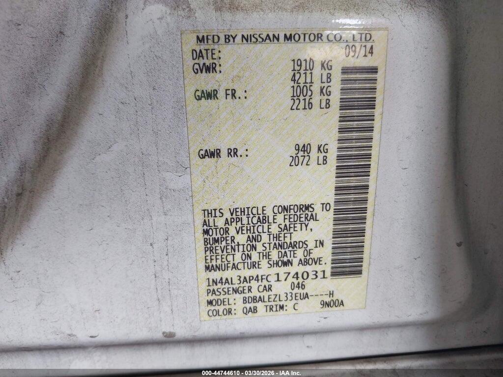 1N4AL3AP4FC174031 2015 NISSAN ALTIMA photo no. 9