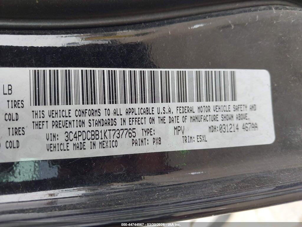 3C4PDCBB1KT737765 2019 DODGE JOURNEY photo no. 9