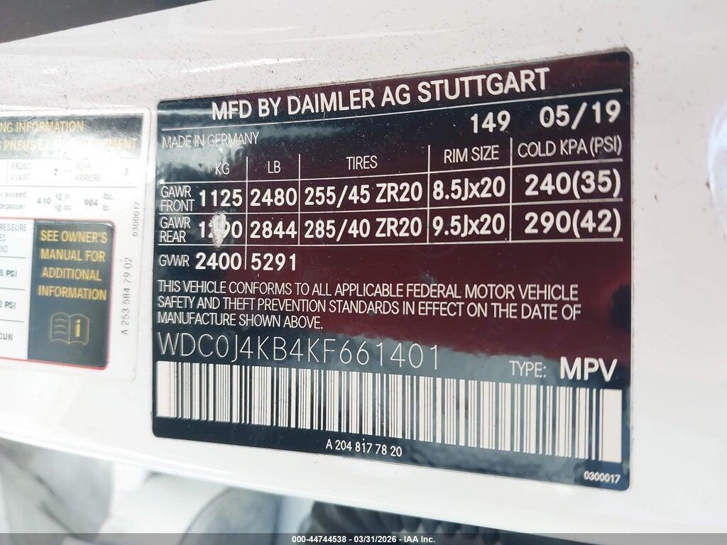 WDC0J4KB4KF661401 2019 MERCEDES-BENZ GLC 300 COUPE photo no. 9