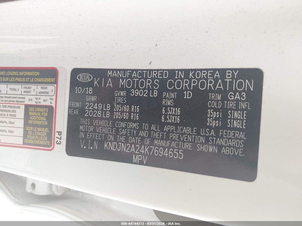 KNDJN2A24K7694655 2019 KIA SOUL photo no. 9