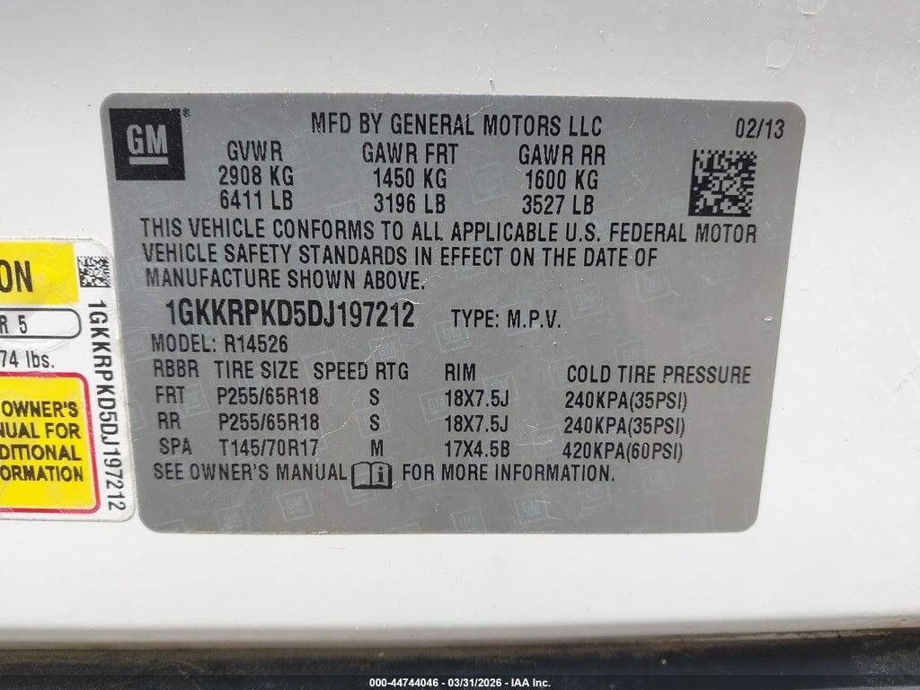 1GKKRPKD5DJ197212 2013 GMC ACADIA photo no. 9