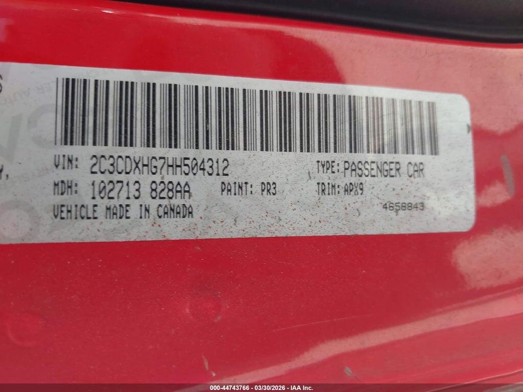 2C3CDXHG7HH504312 2017 DODGE CHARGER photo no. 9