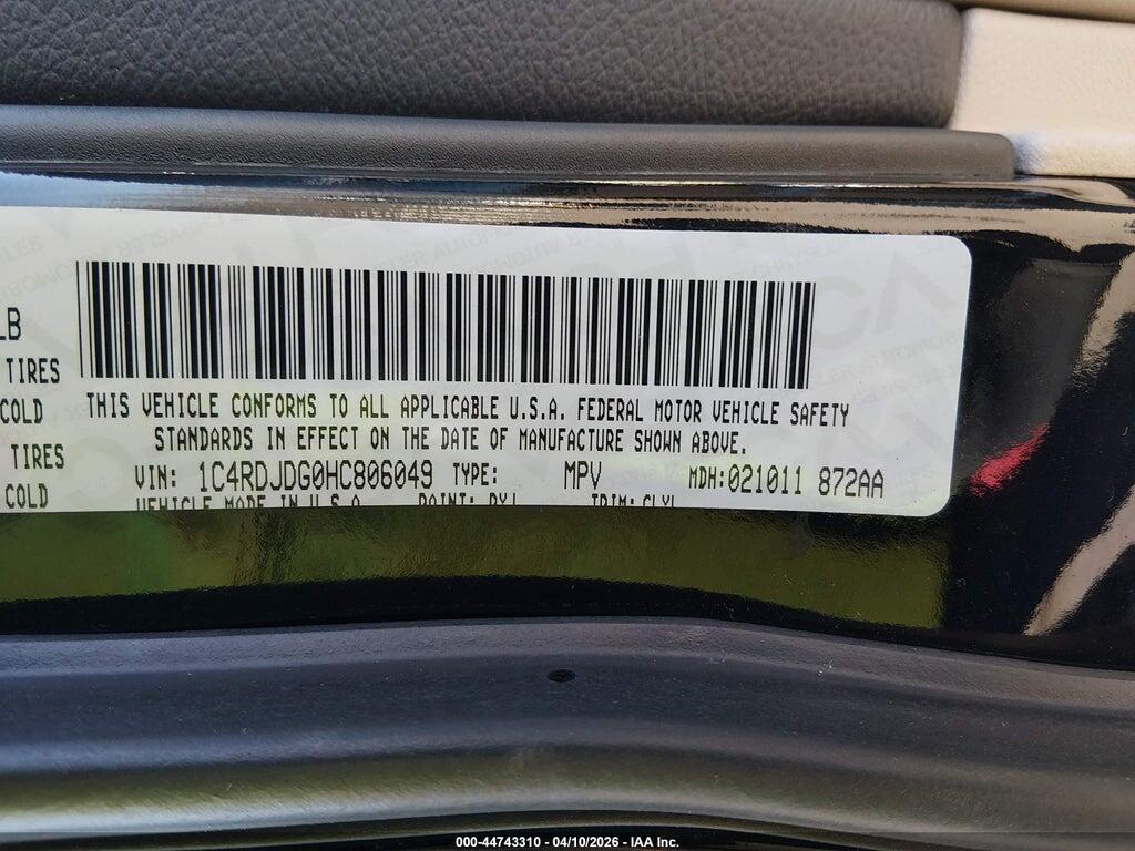 1C4RDJDG0HC806049 2017 DODGE DURANGO photo no. 9