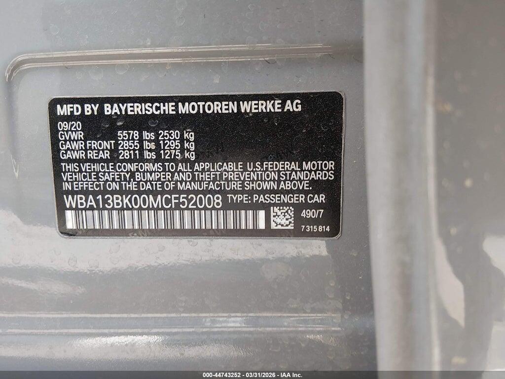 WBA13BK00MCF52008 2021 BMW M550I photo no. 9