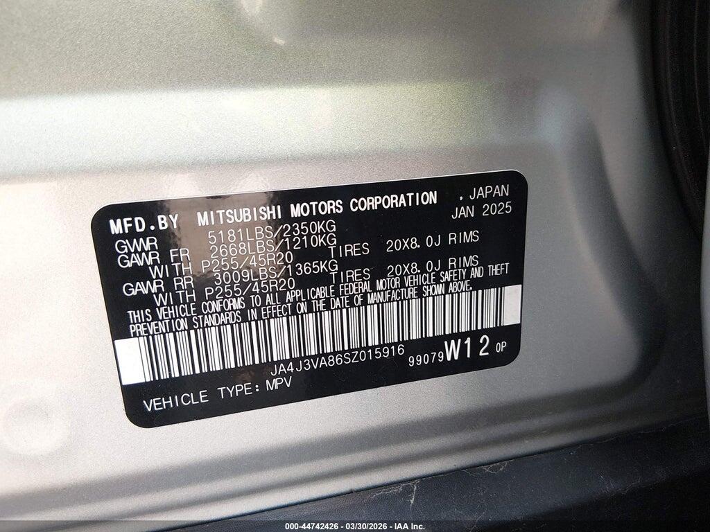 JA4J3VA86SZ015916 2025 MITSUBISHI OUTLANDER photo no. 9