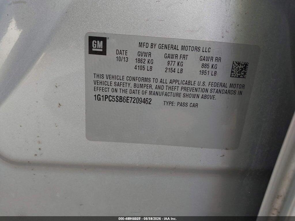 1G1PC5SB6E7209462 2014 CHEVROLET CRUZE photo no. 9