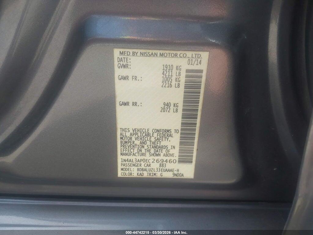 1N4AL3AP0EC269460 2014 NISSAN ALTIMA photo no. 9
