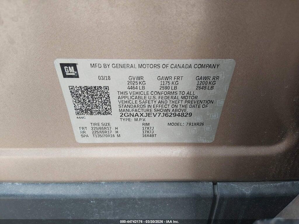 2GNAXJEV7J6294829 2018 CHEVROLET EQUINOX photo no. 9