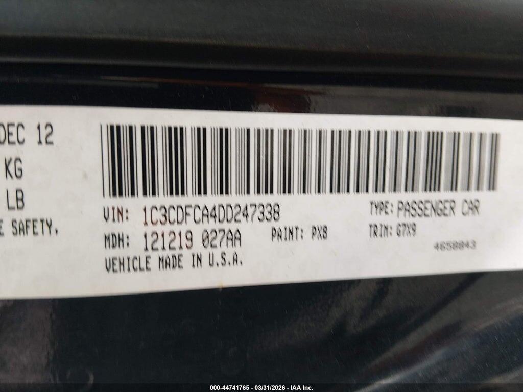 1C3CDFCA4DD247338 2013 DODGE DART photo no. 9