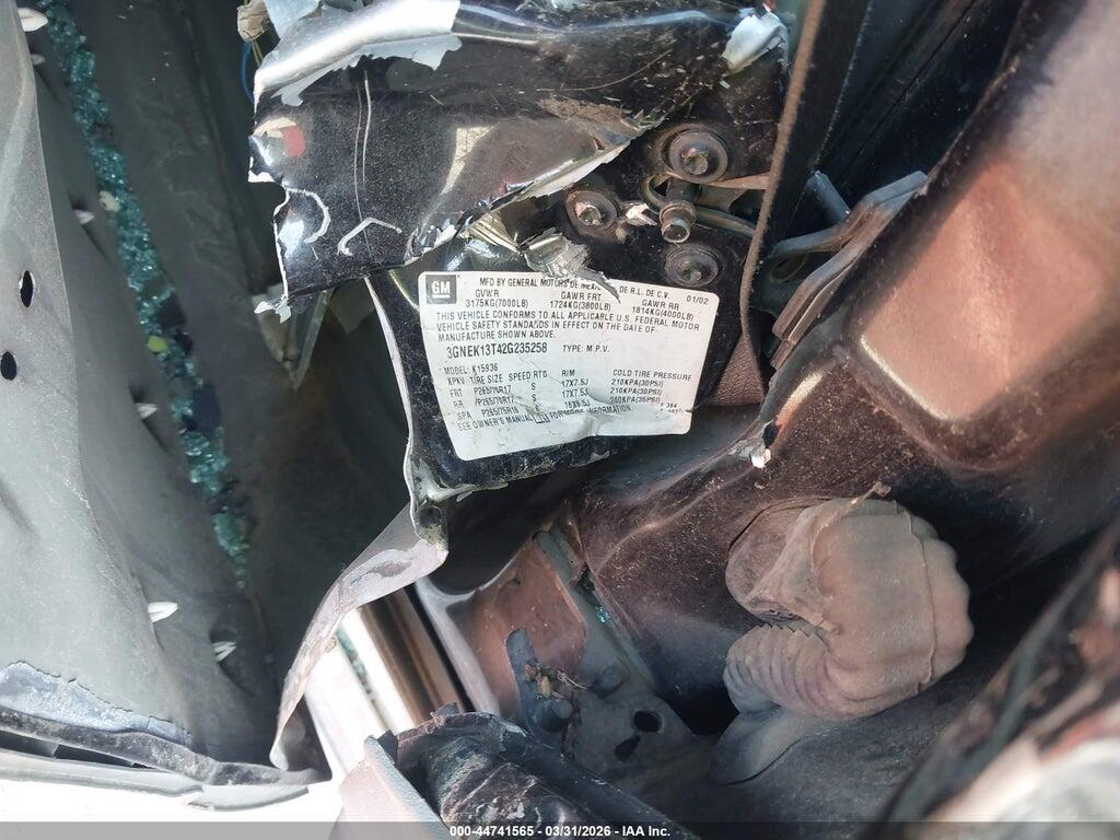 3GNEK13T42G235258 2002 CHEVROLET AVALANCHE 1500 photo no. 9