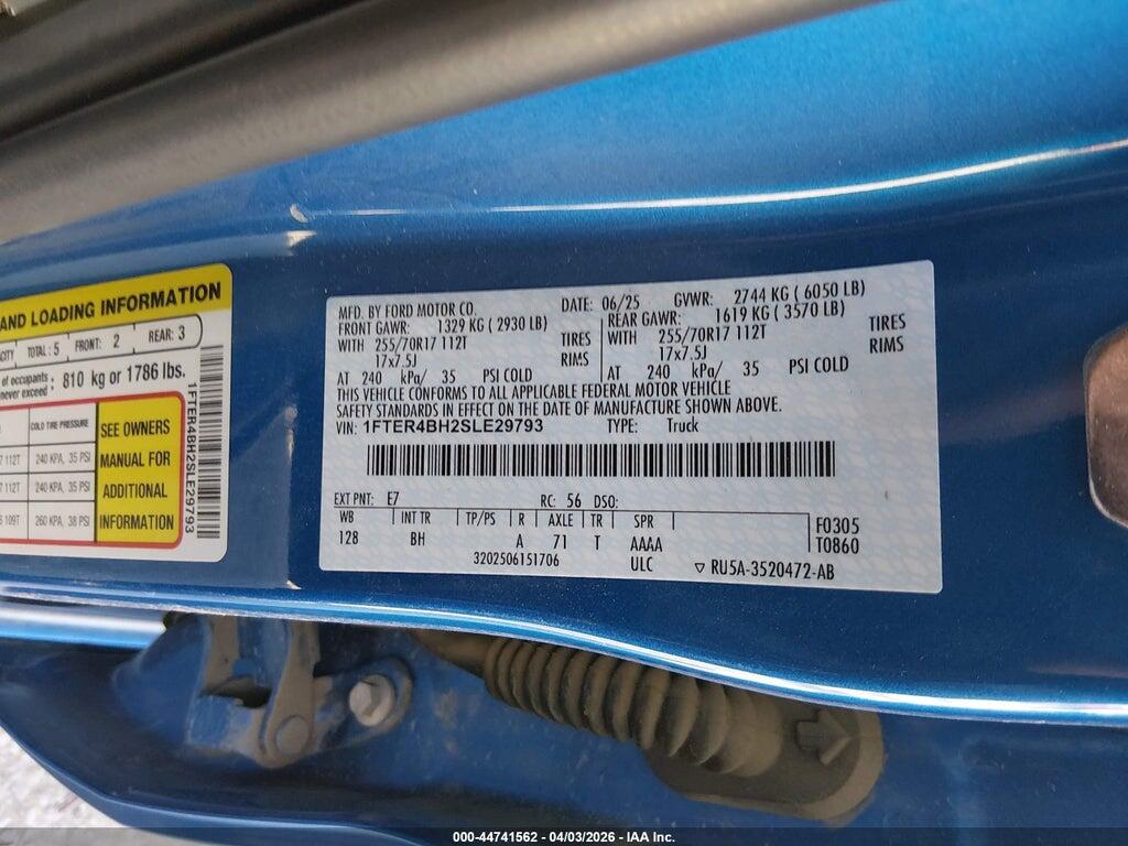 1FTER4BH2SLE29793 2025 FORD RANGER photo no. 9