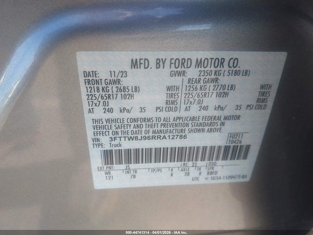 3FTTW8J96RRA12786 2024 FORD MAVERICK photo no. 9