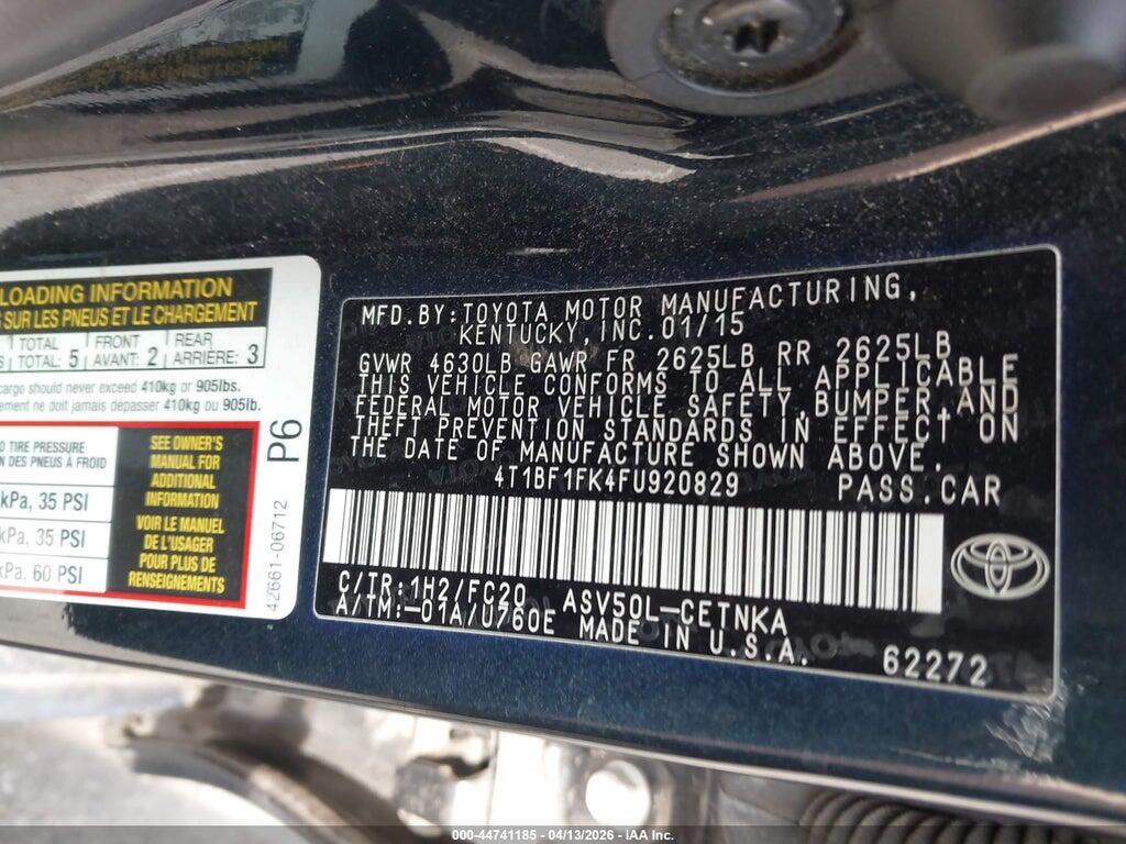 4T1BF1FK4FU920829 2015 TOYOTA CAMRY photo no. 9