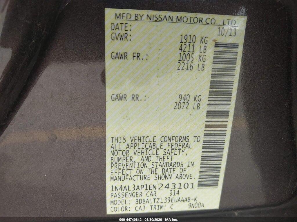 1N4AL3AP1EN243101 2014 NISSAN ALTIMA photo no. 9