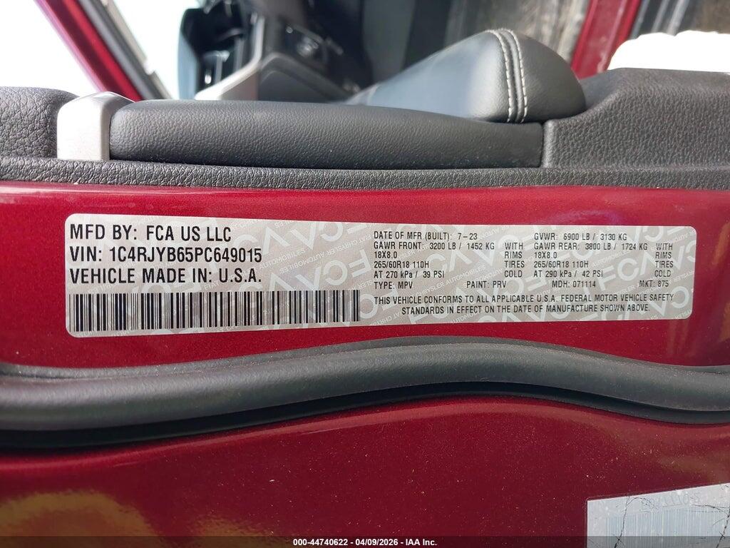 1C4RJYB65PC649015 2023 JEEP GRAND CHEROKEE 4XE photo no. 9