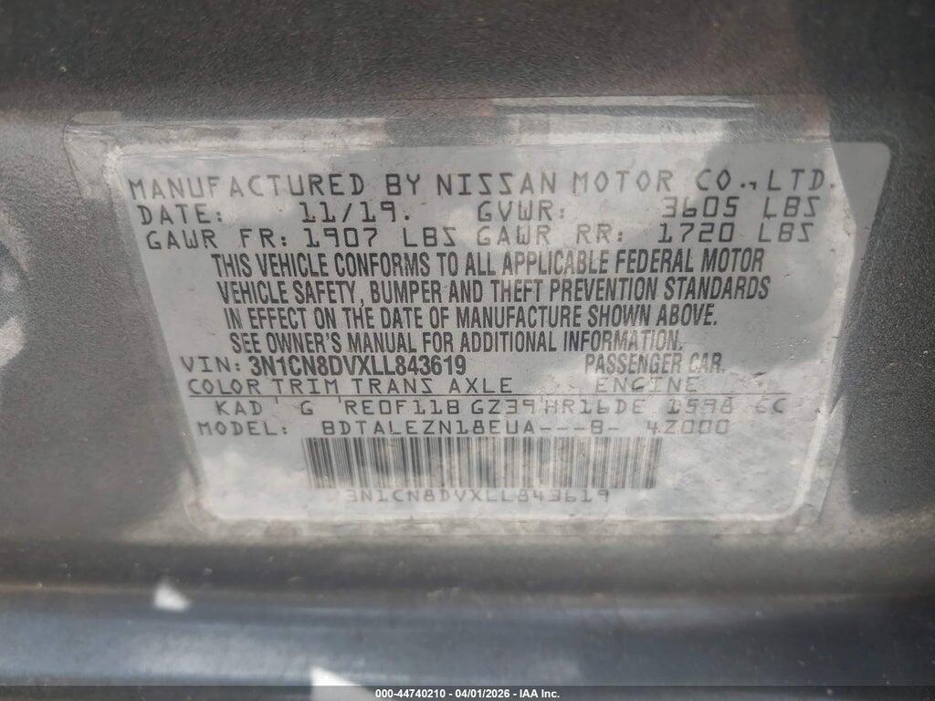3N1CN8DVXLL843619 2020 NISSAN VERSA photo no. 9