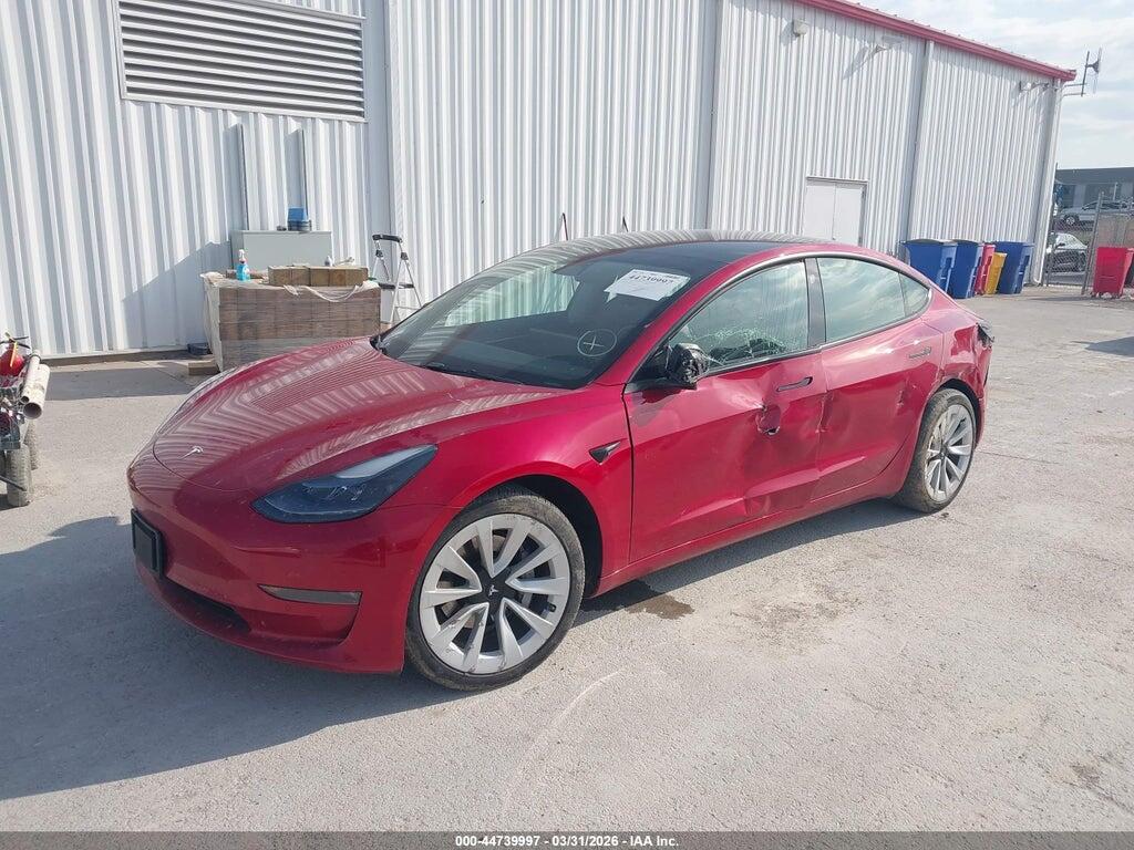 5YJ3E1EB9NF360813 2022 TESLA MODEL 3 photo no. 2