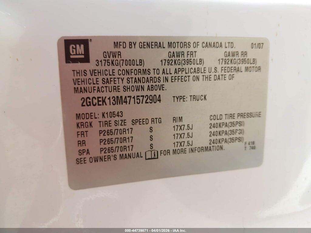 2GCEK13M471572904 2007 CHEVROLET SILVERADO 1500 photo no. 9