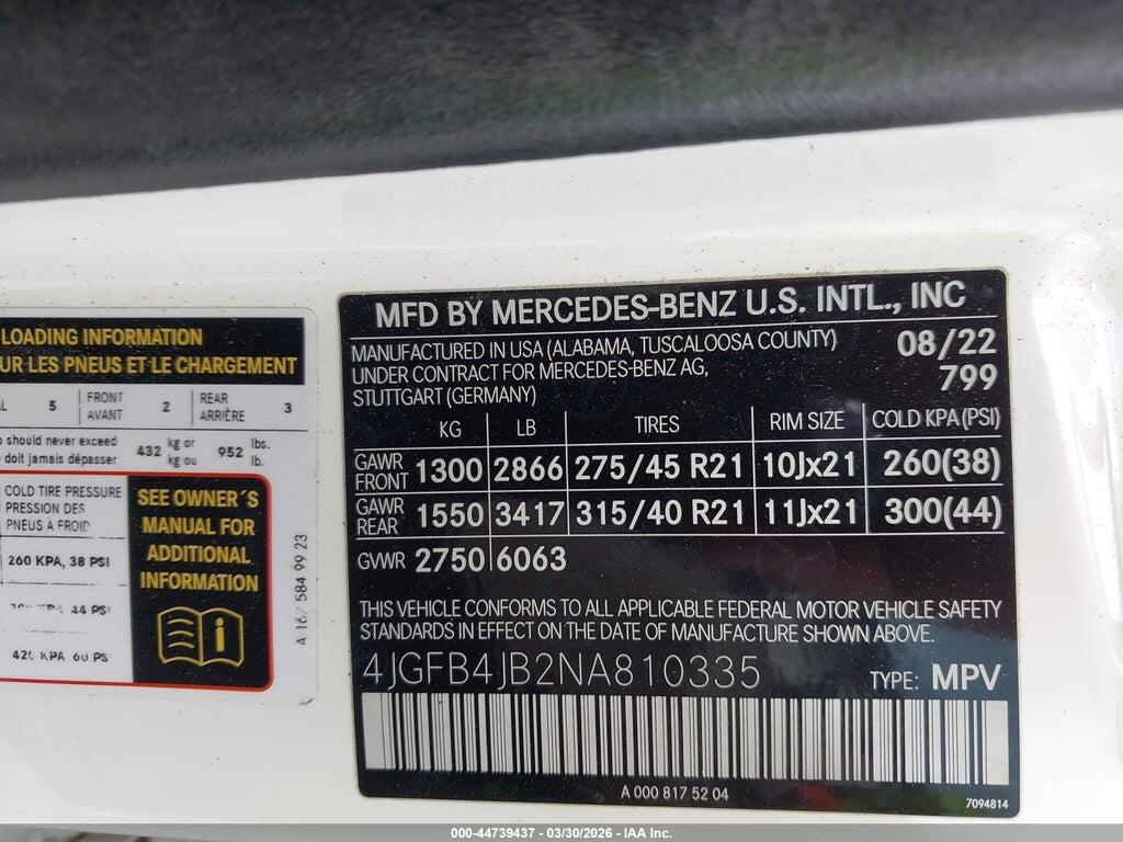 4JGFB4JB2NA810335 2022 MERCEDES-BENZ GLE 350 photo no. 9