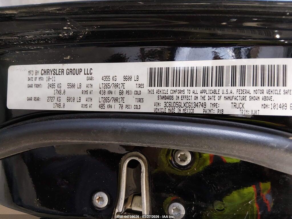 3C6UD5GLXCG134749 2012 RAM 2500 photo no. 9