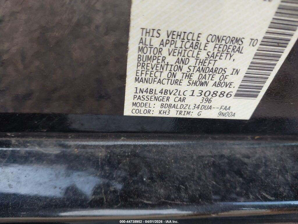 1N4BL4BV2LC130886 2020 NISSAN ALTIMA photo no. 9