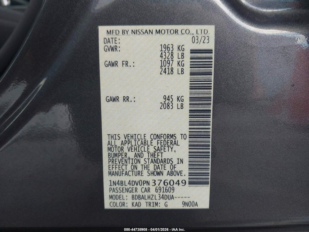 1N4BL4DV0PN376049 2023 NISSAN ALTIMA photo no. 9