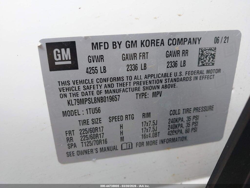 KL79MPSL8NB019657 2022 CHEVROLET TRAILBLAZER photo no. 9