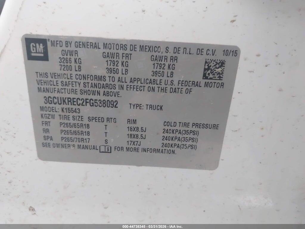 3GCUKREC2FG538092 2015 CHEVROLET SILVERADO 1500 photo no. 9