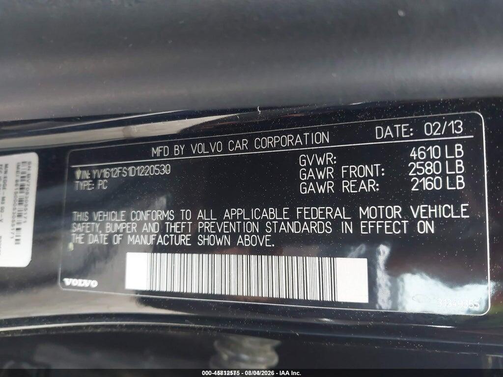 YV1612FS1D1220530 2013 VOLVO S60 photo no. 9