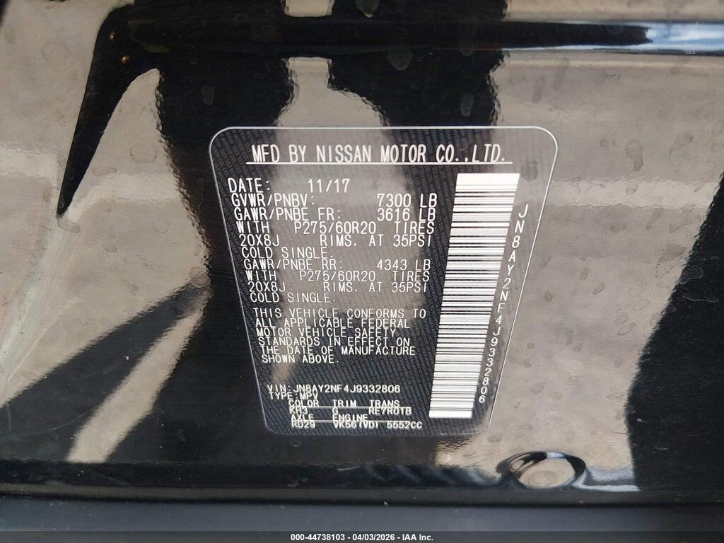JN8AY2NF4J9332806 2018 NISSAN ARMADA photo no. 9