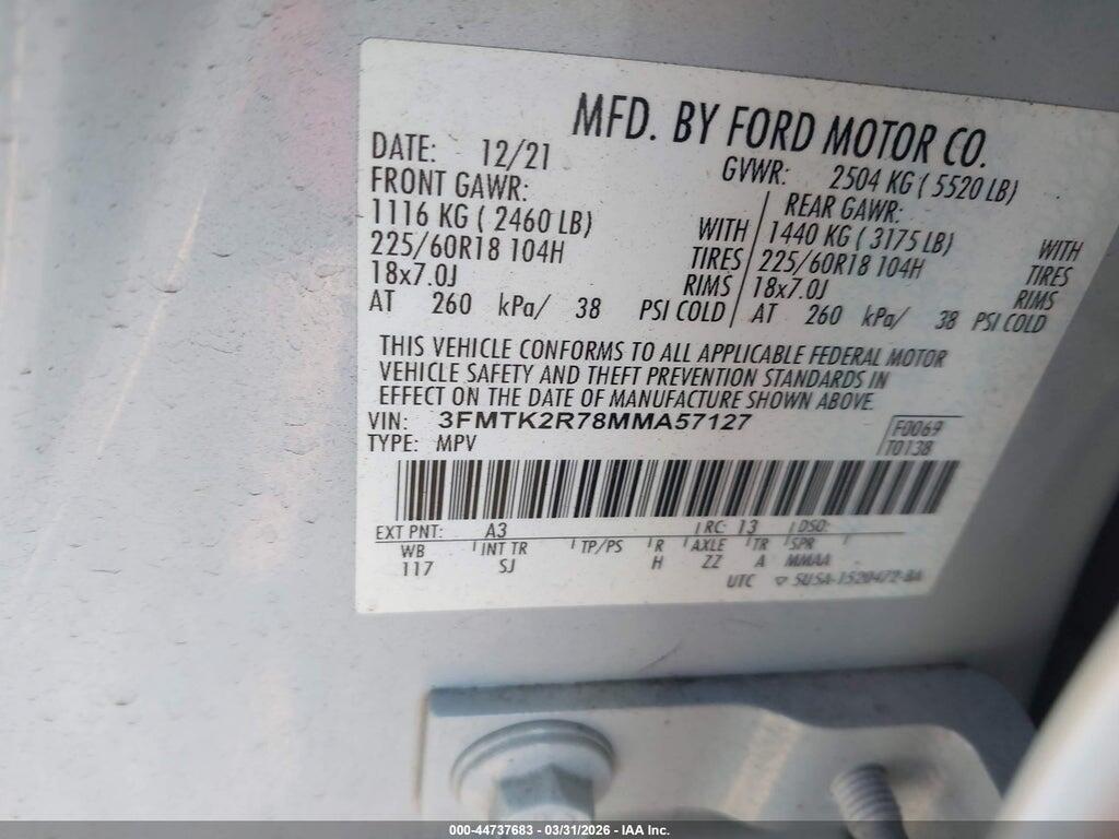 3FMTK2R78MMA57127 2021 FORD MUSTANG MACH-E photo no. 9