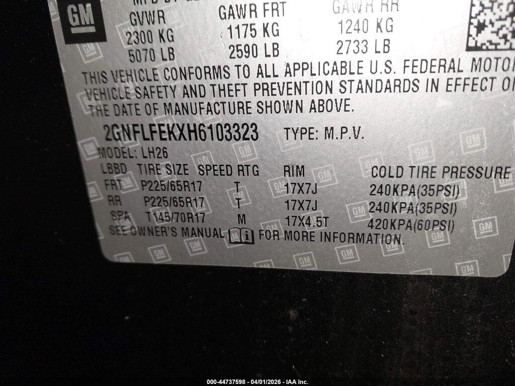 2GNFLFEKXH6103323 2017 CHEVROLET EQUINOX photo no. 9