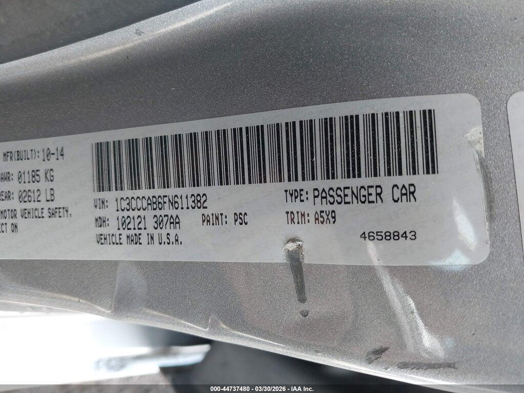 1C3CCCAB6FN611382 2015 CHRYSLER 200 photo no. 9