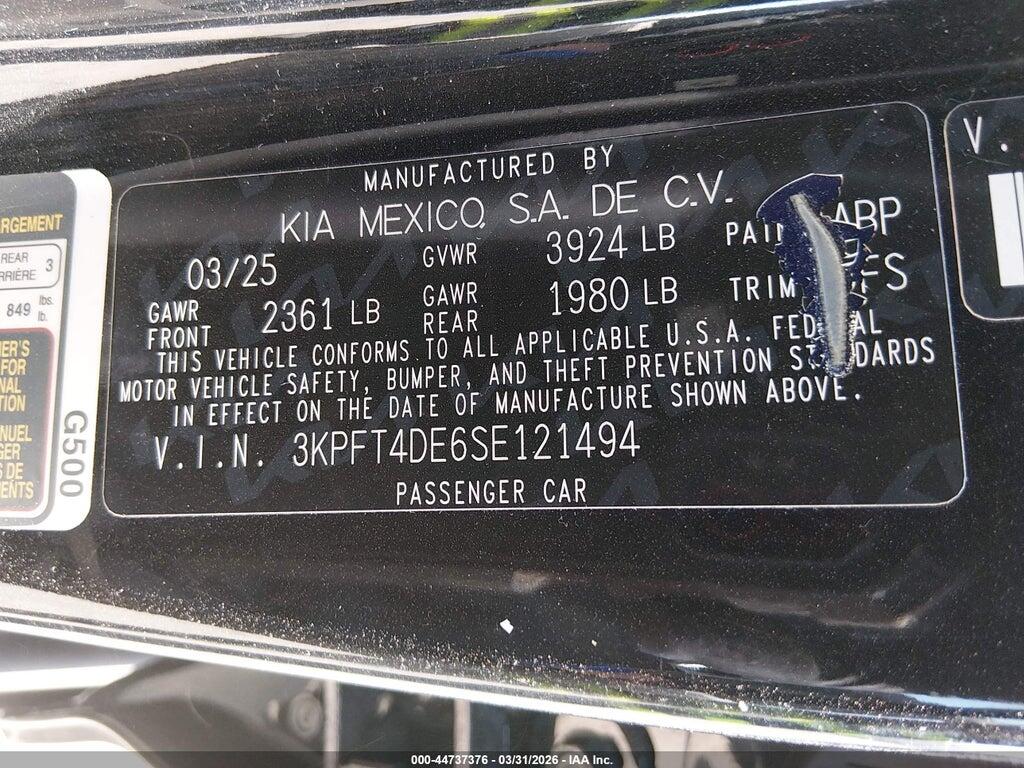 3KPFT4DE6SE121494 2025 KIA K4 photo no. 9